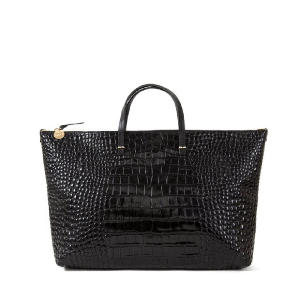 LIKE NEW Clare V. Attaché Crocco Black Bag AND chain strap